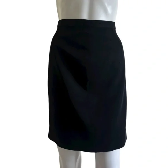 Giorgio Armani Vintage Black Wool Knee Length Skirt Size 44 - Picture 1 of 6